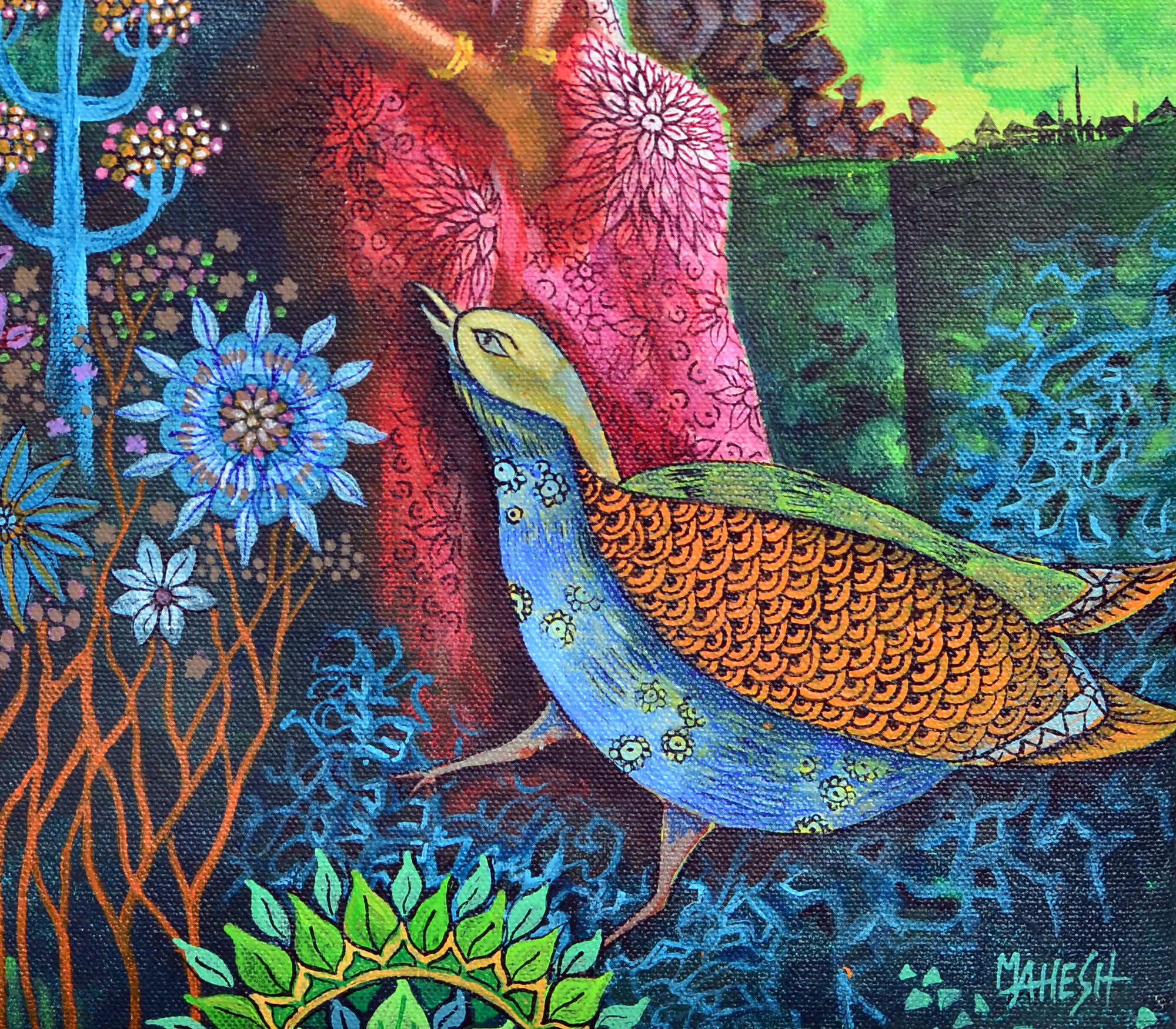 Garden of Silence (F5) Indian style Fusion art