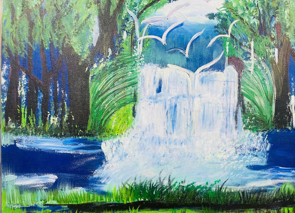 WATERFALL LANDSCAPE PAINTING