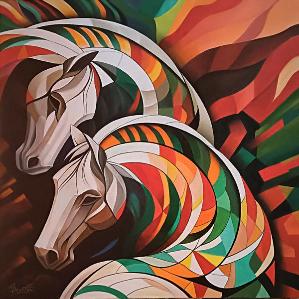 Abstract vibrant Horses