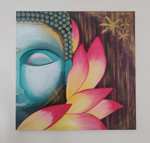 Half Buddha on lotus