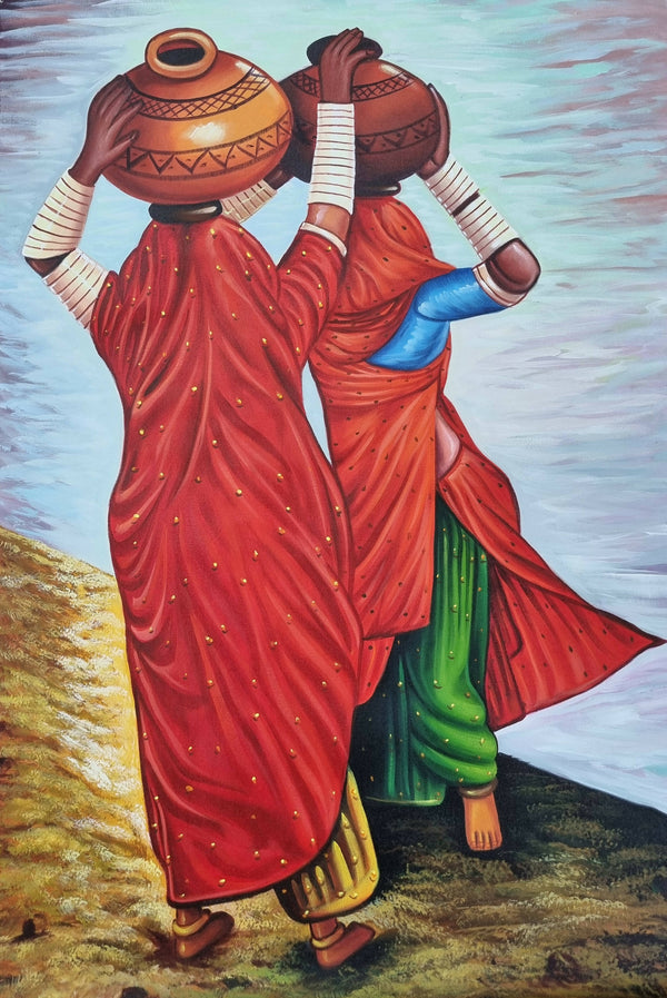 Rajasthani ladies painting