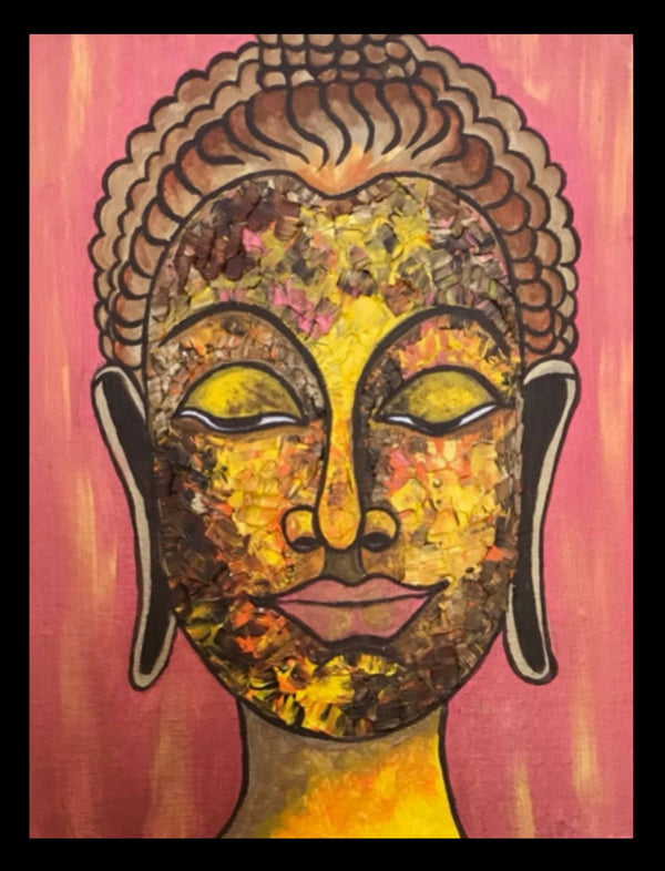 Textured Buddha painting