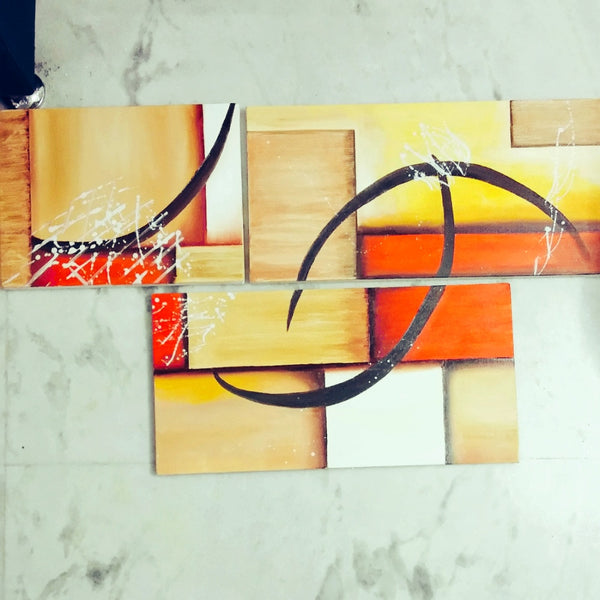 3 panel abstract painting