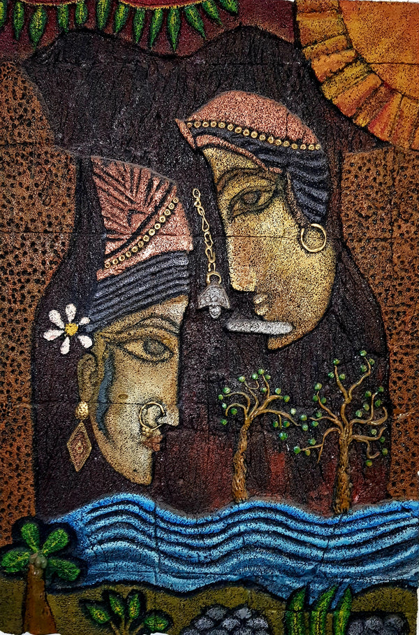 3d Radha Krishna Stone Mural