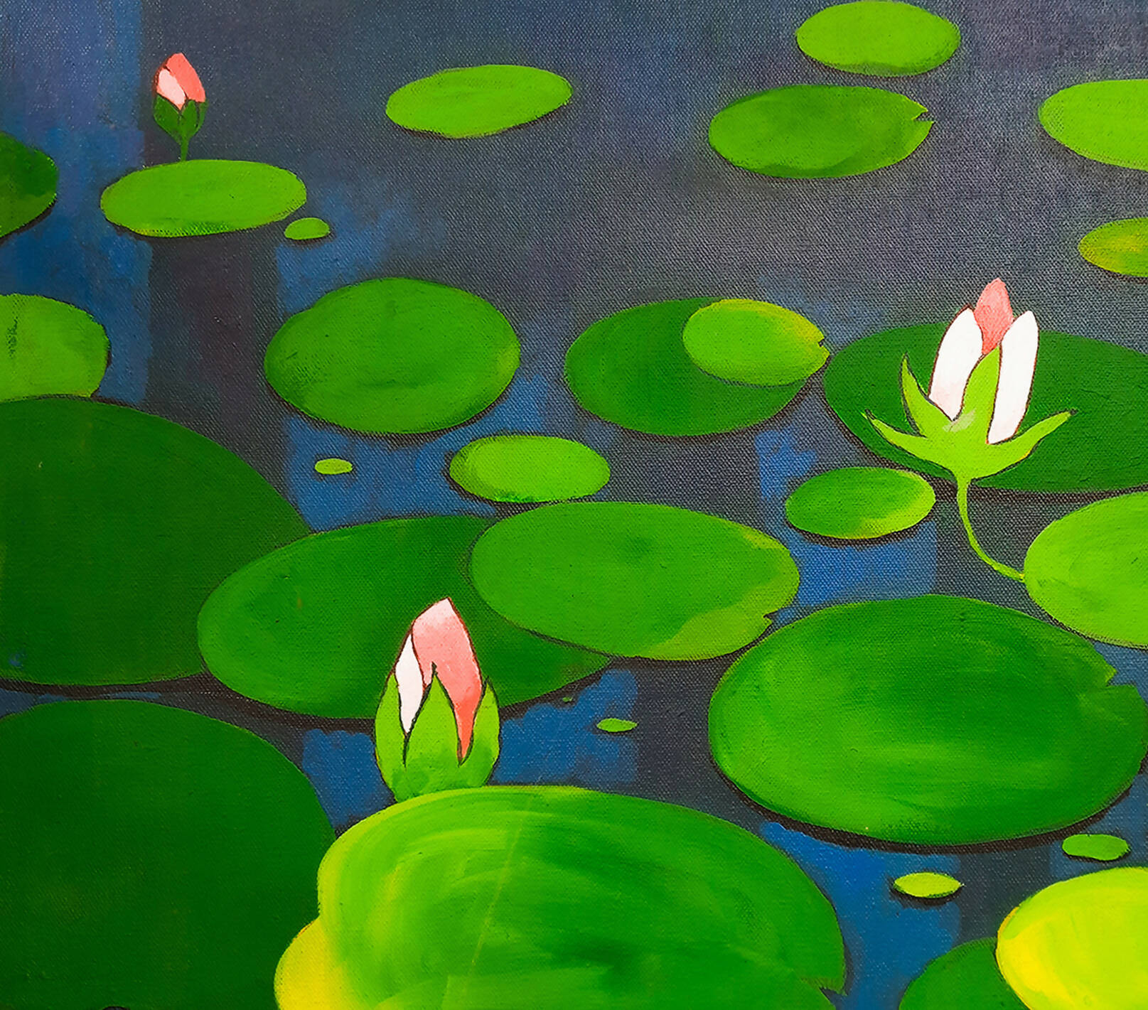 Beauty of water lilies /Painting on canvas