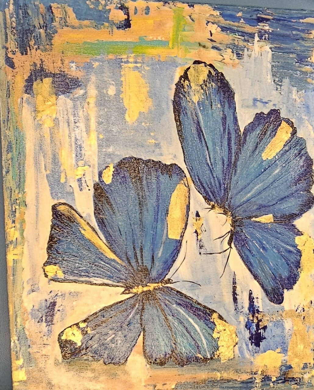 GOLD LEAF BUTTERFLY ABSTRACT ART