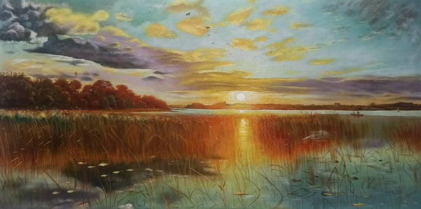 Heaven sunrise landscape scenery painting