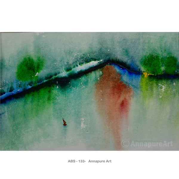 Landscape, Watercolour Abstract on handmade paper, original art work, ABS -134