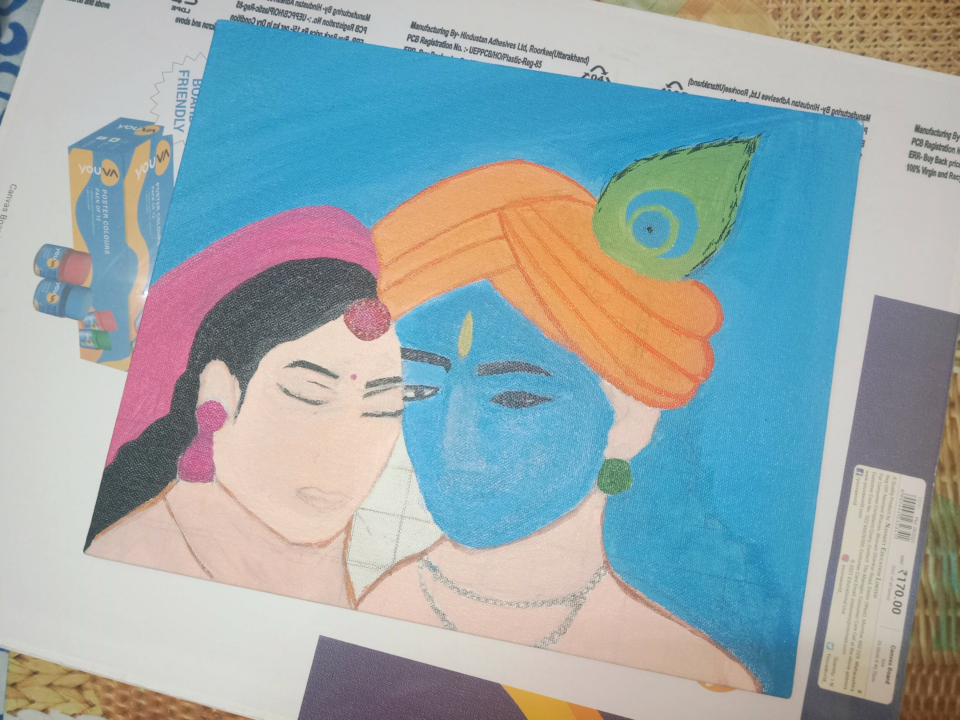 Puneet Sharma - Radha Krishna at Nidhivan ! Gouache painting