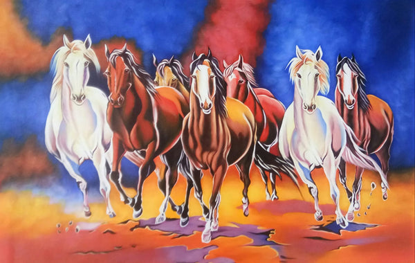 7 running horses