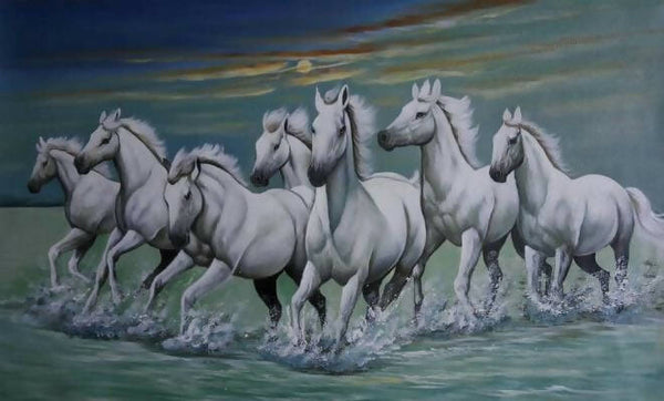 7 running horses vastu painting