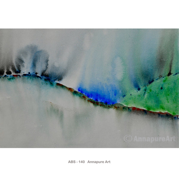 Landscape Abstract, Watercolour on handmade paper, original art work, ABS -140