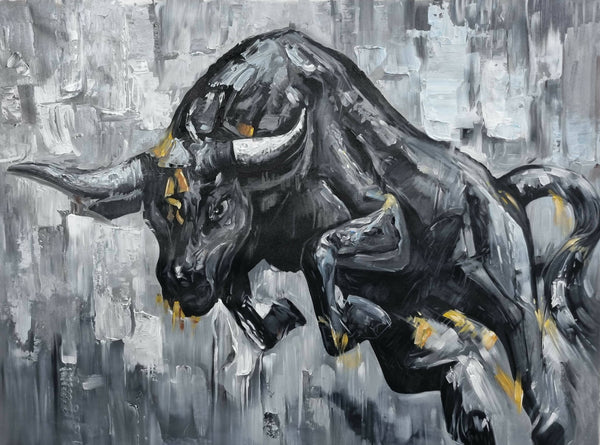 Abstract bull painting.