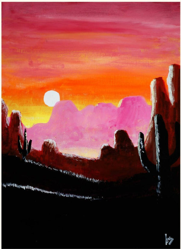 sunset at desert