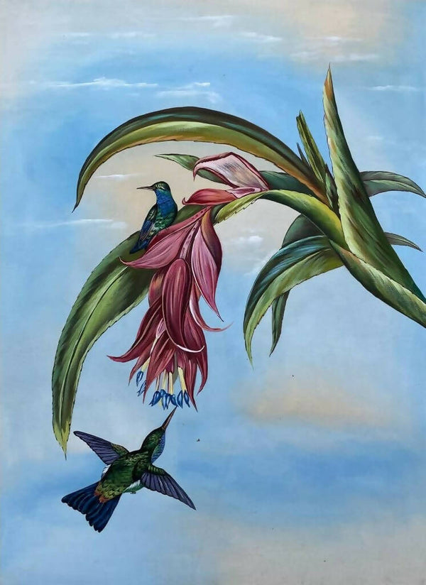 Humming birds acrylic painting