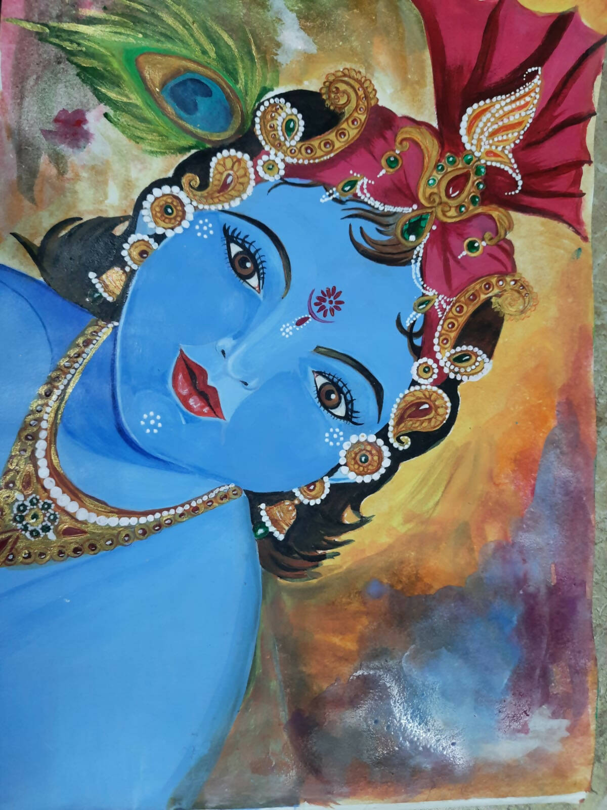 Radha Krishna Love Forever Oil Painting Handpainted on Canvas without Frame  - Etsy Norway