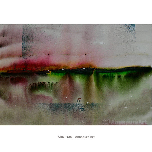Landscape Abstract, Watercolour on handmade paper, original art work, ABS -136
