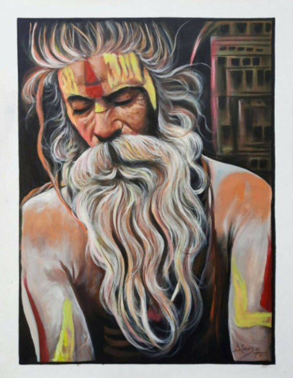 sadhu painting, Indian holy men,sadhu baba