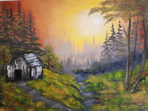 Dawn in the forest - Oil on canvas