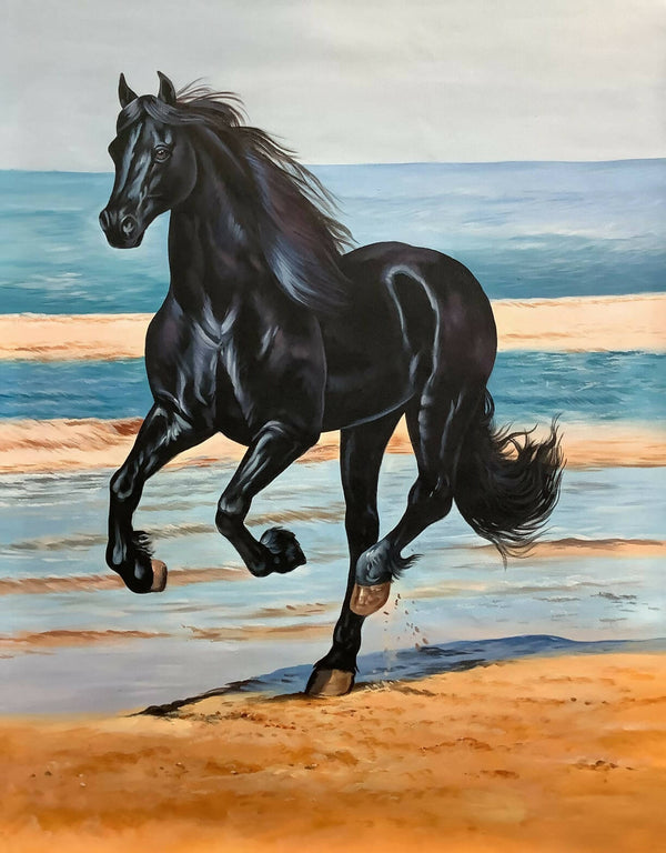 Running horse painting