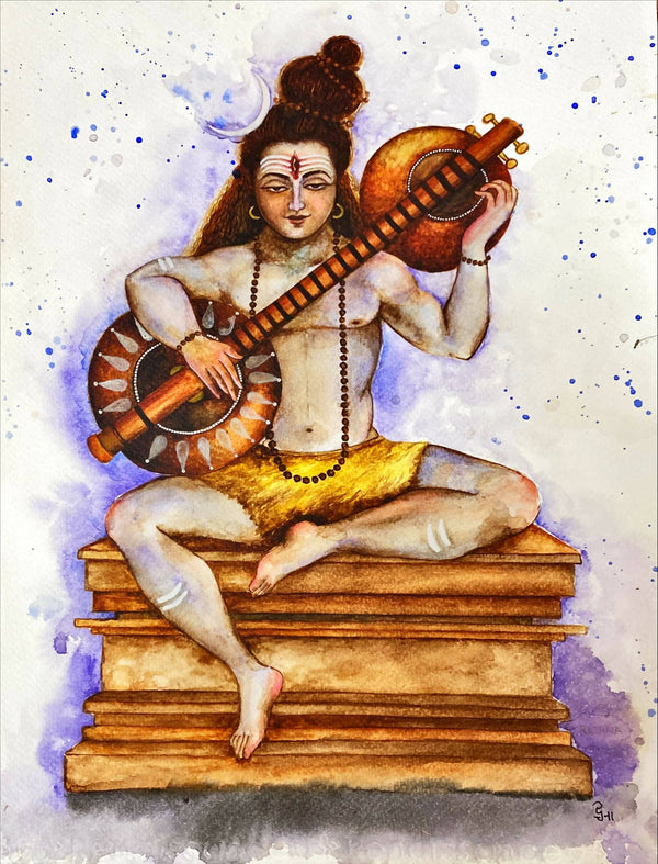 Print of Hand Painted Shiva
