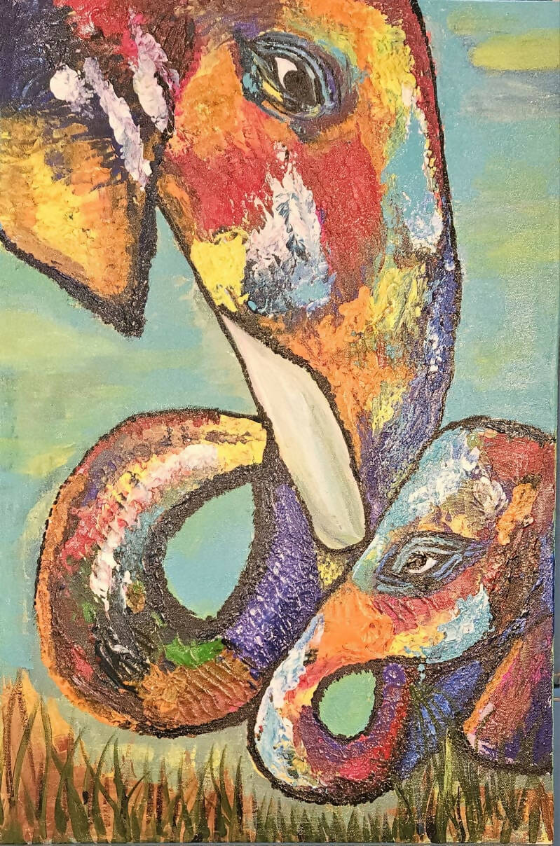ELEPHANT ABSTRACT PAINTING