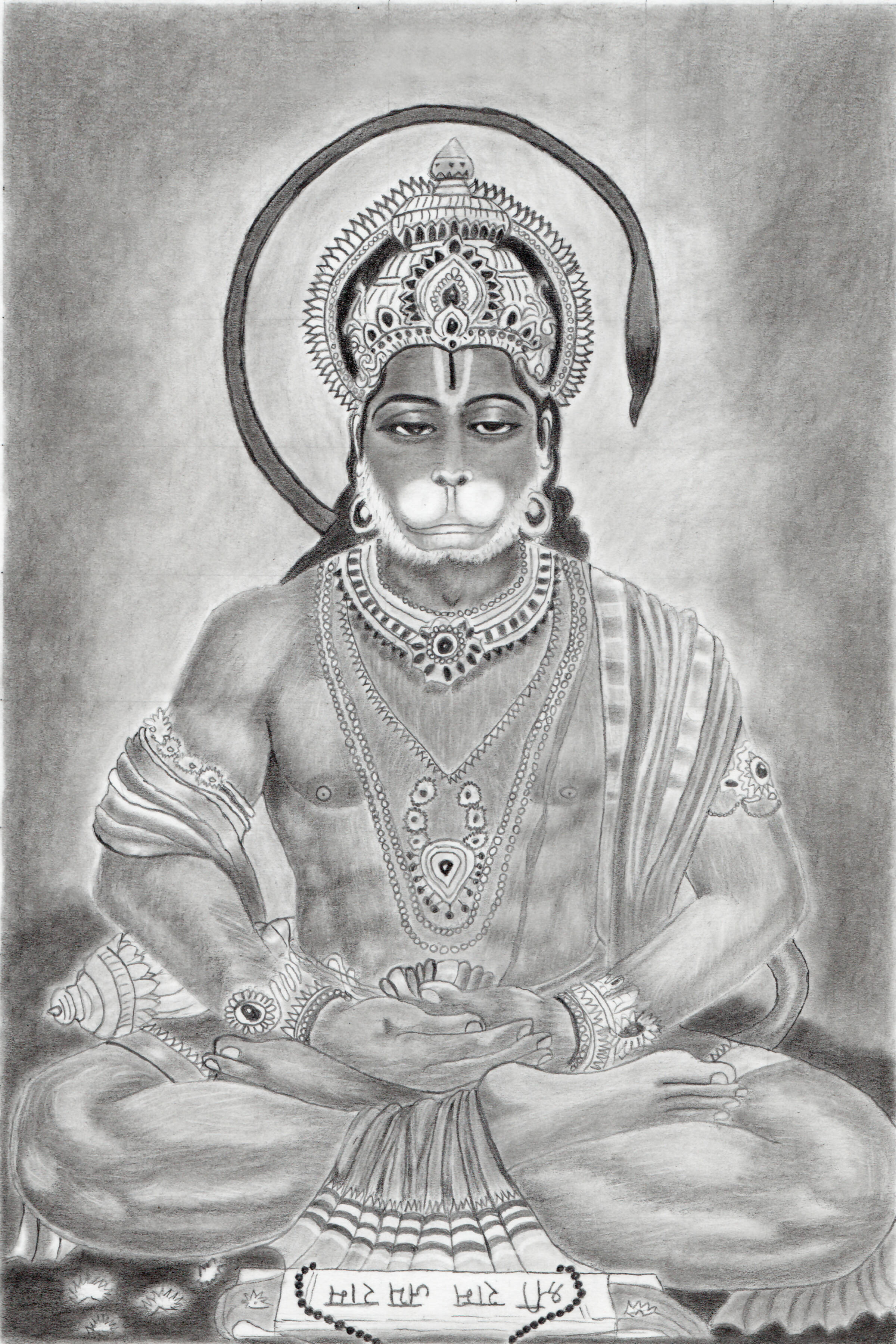 Lord Hanuman - Two Colour Pop Art Painting by Akash Bhisikar | Saatchi Art