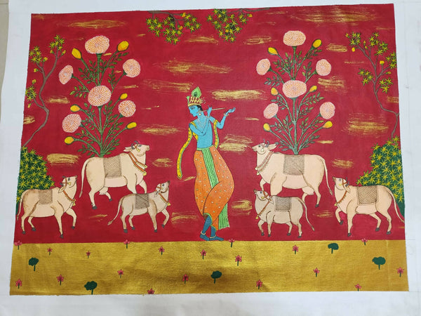 "Murlidhar" Gond Krishna Painting
