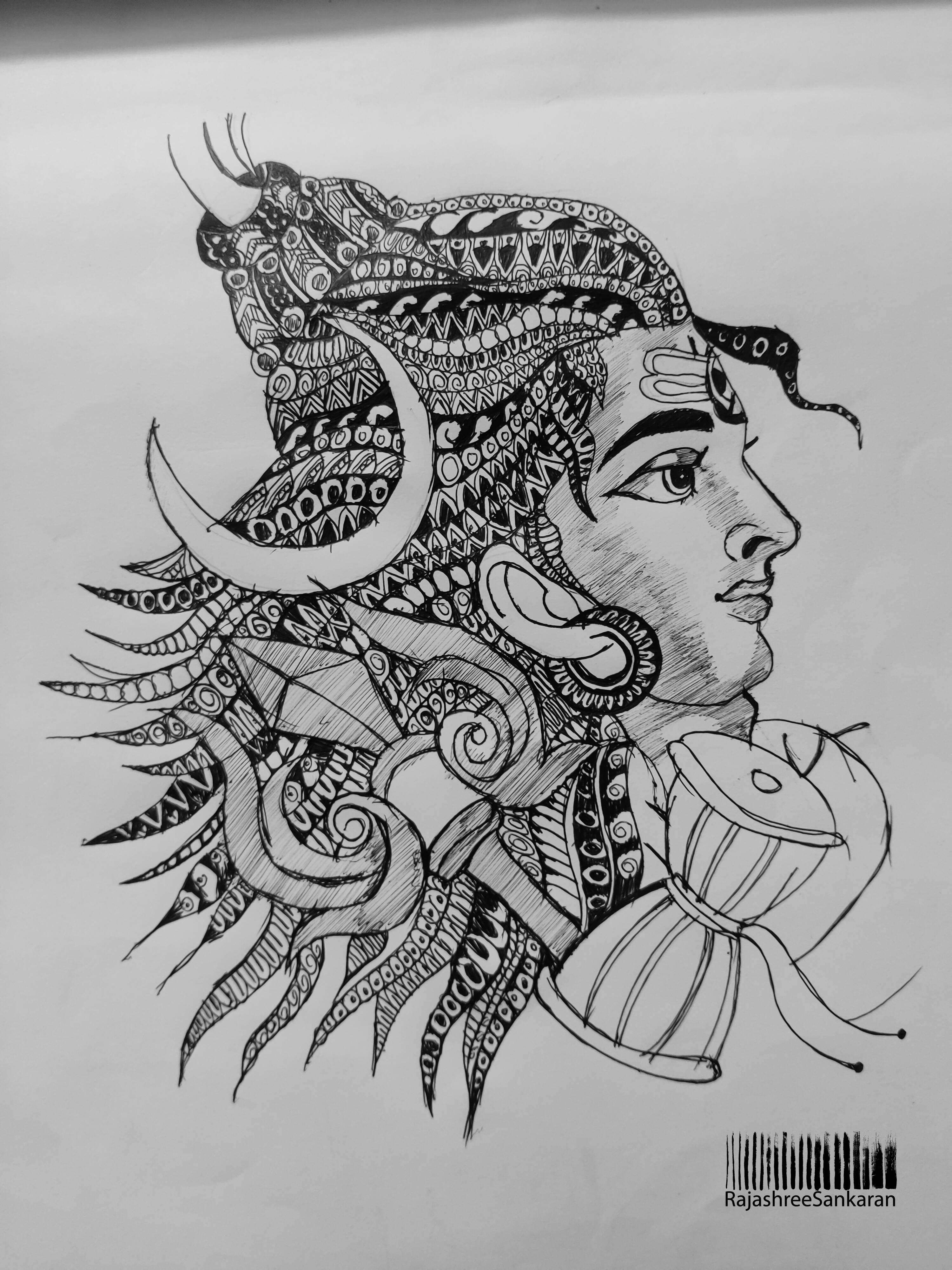Lord Shiva Drawing by Nithya Jayaprakash  Saatchi Art