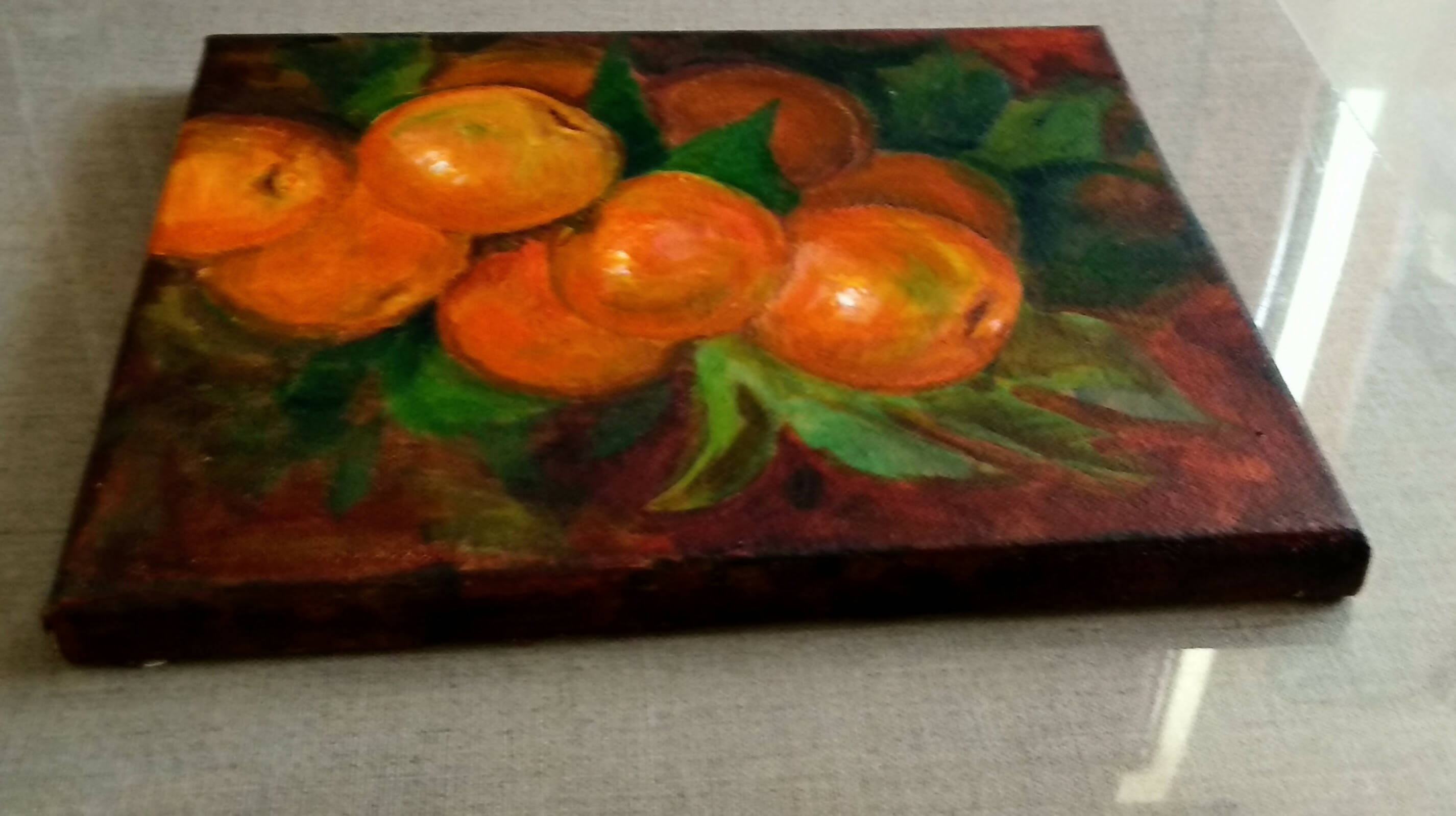 Oranges on a tree, Mandarin canvas painting