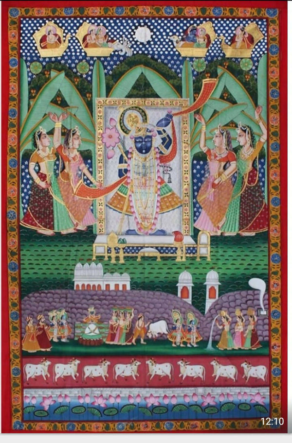 Pichwai Painting Painting of Lord Shrinathji Indian Art Home