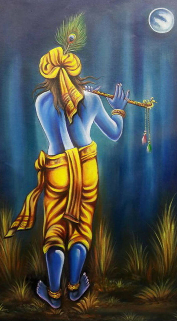 Painting of Lord Krishna, Radha Krishna Painting, Indian Art,