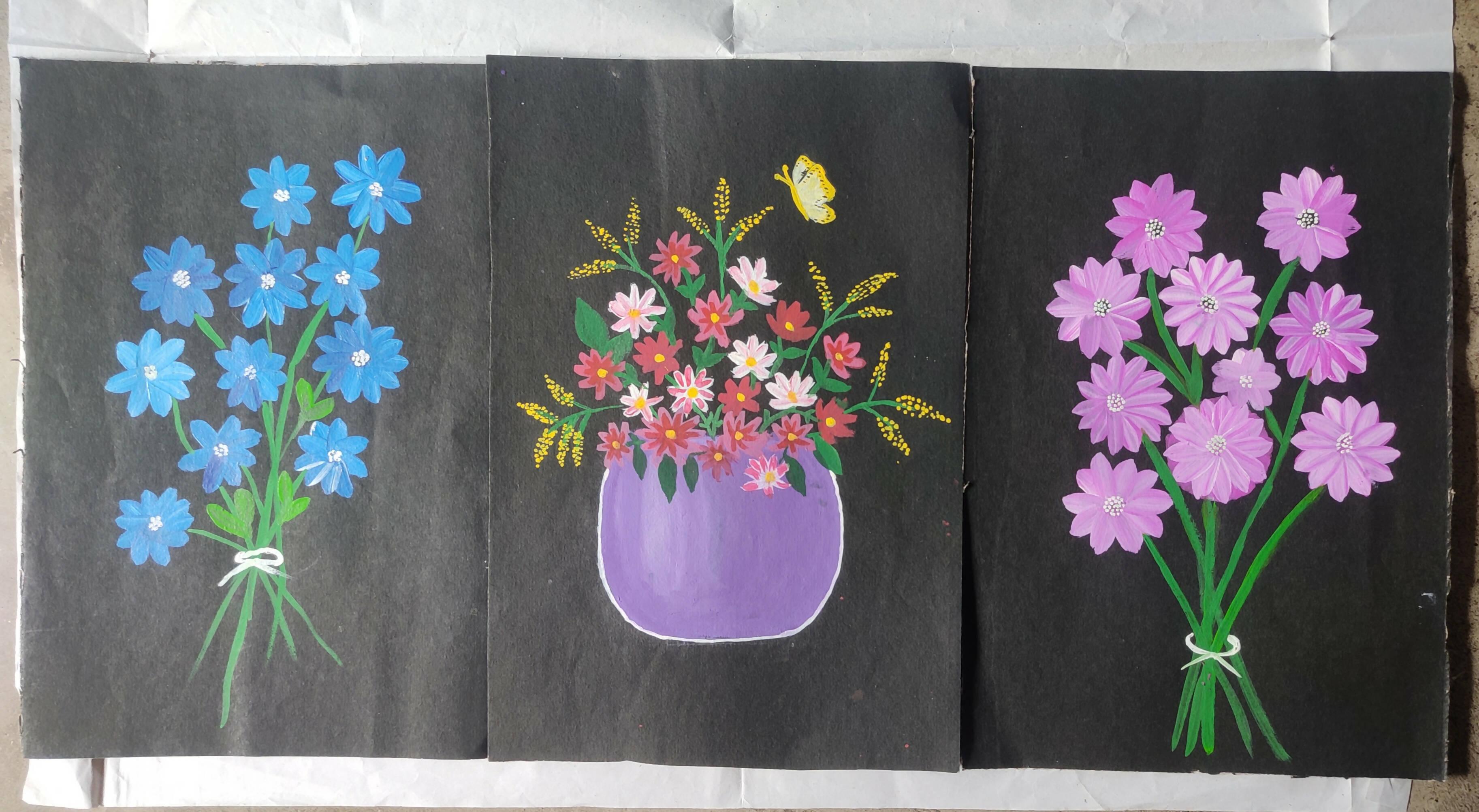 3 Flowers painting