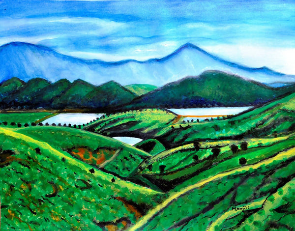 Landscape with Tea estate valley river mountians