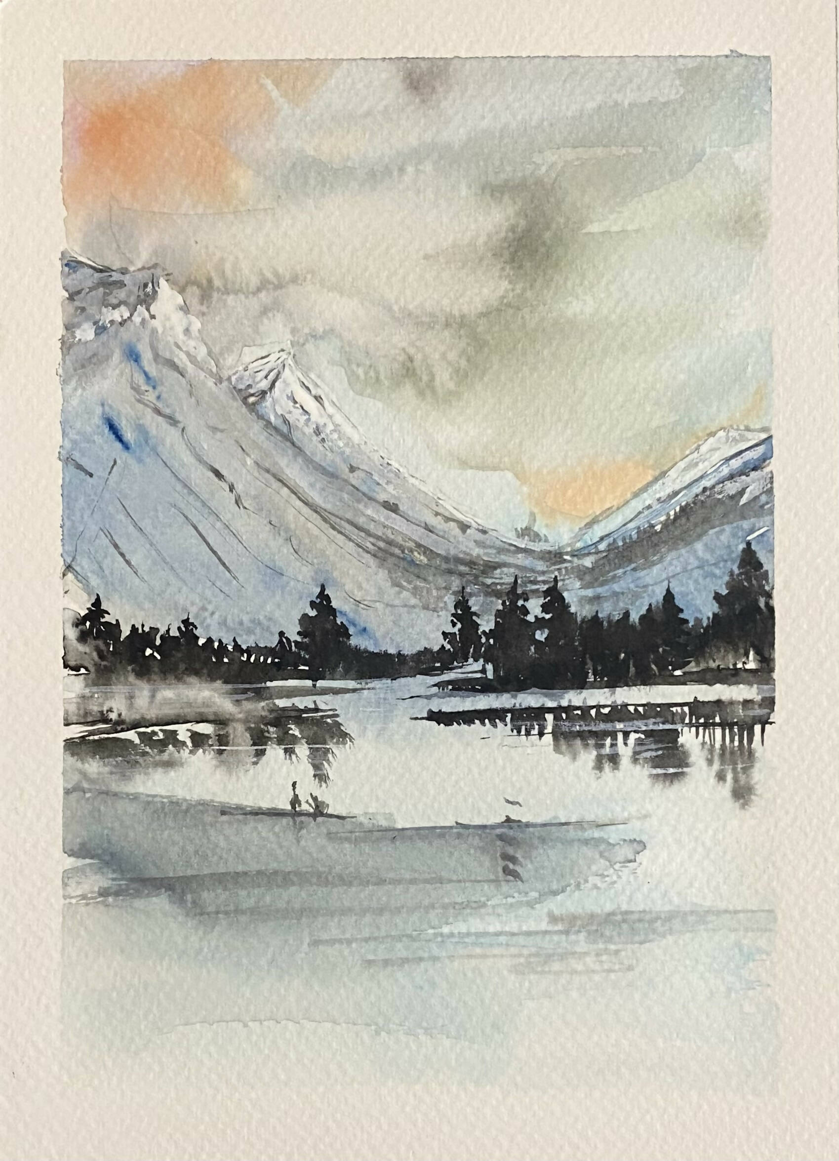 Healing landscape, the snowy mountains