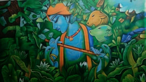 Handmade Krishna painting.