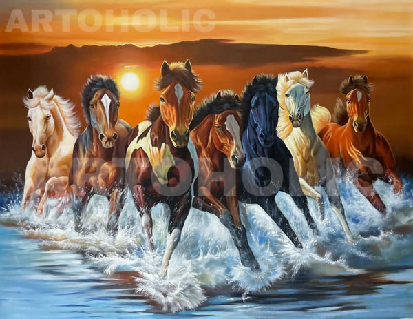 7 running horses painting vastu.