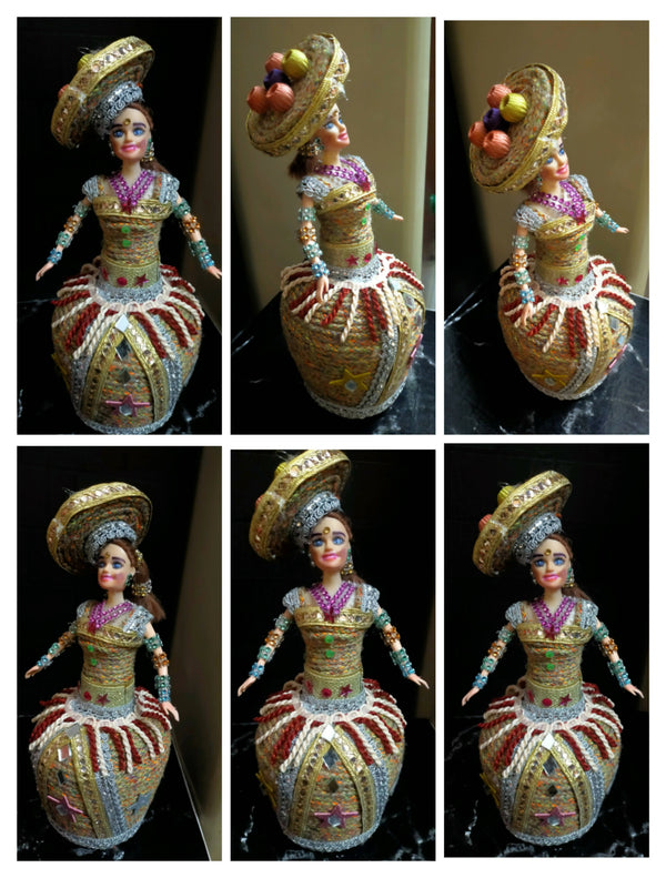 Show piece glass bottle doll