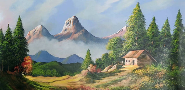 Mountains nature landscape painting
