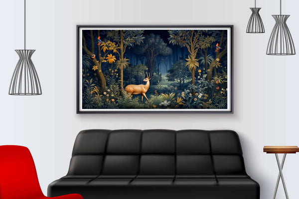 Wildwood Serenity: Deer in Forest Canvas