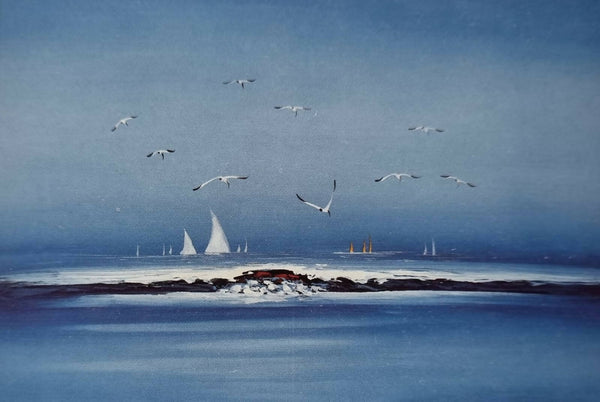 A blue ocean scenery paintings