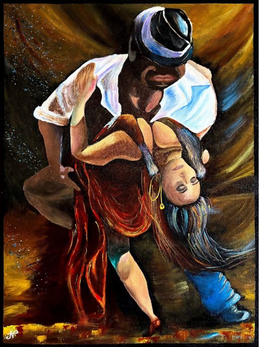 Abstract Couple Dancing Painting