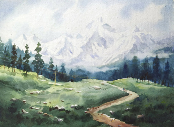 Himalaya Mountain Peaks Painting