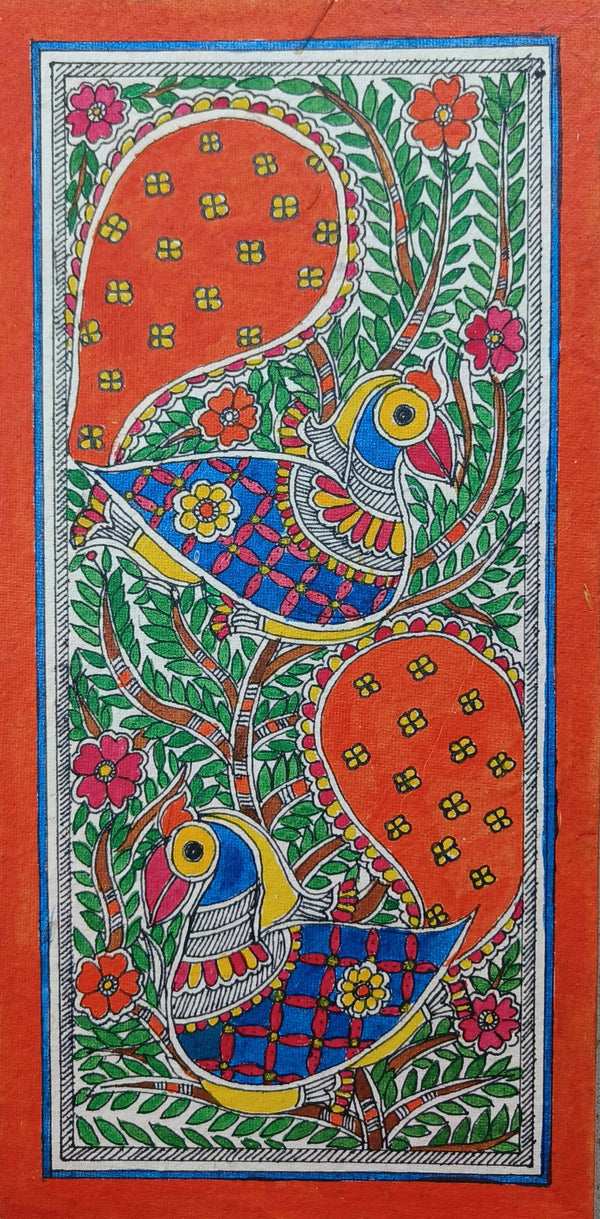 Madhubani-Pair of birds
