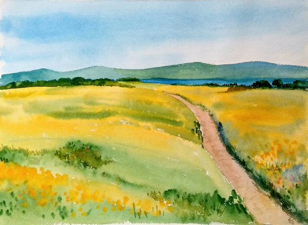 Summer Meadow Watercolor painting