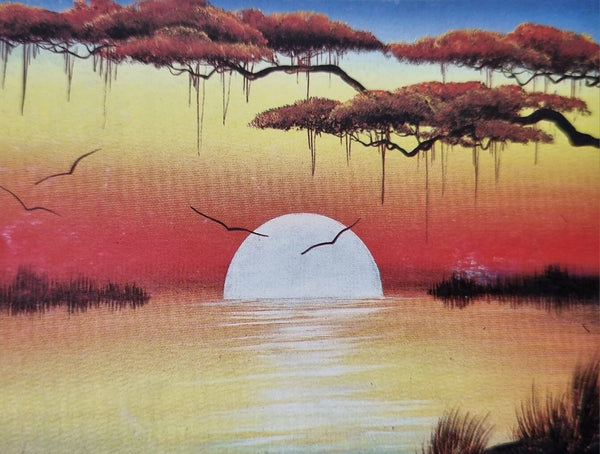 Sunset scenry landscape painting
