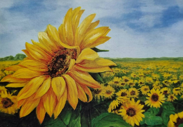 Sunflowers landscape scenery painting