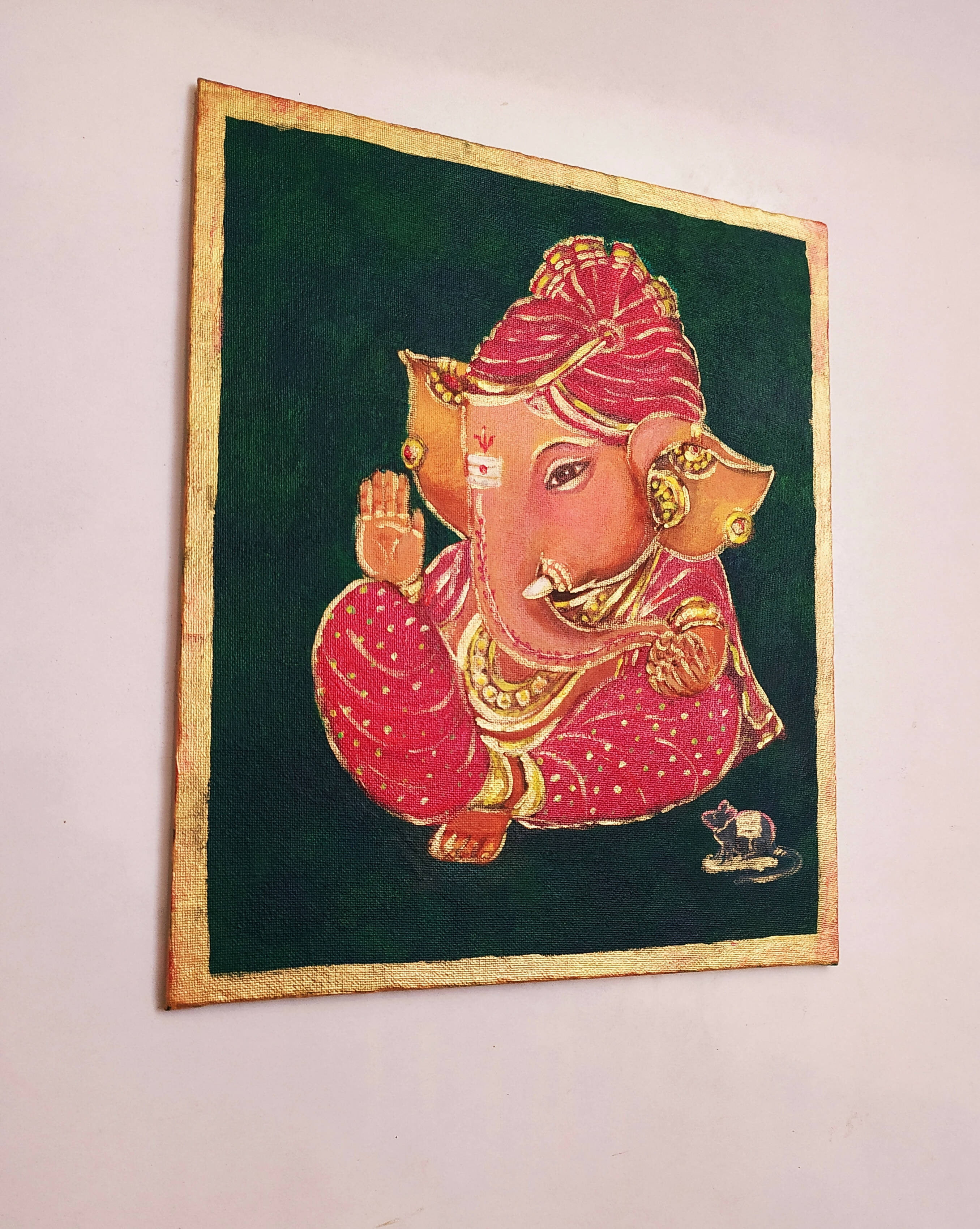 Lord Ganesh in Red Silk