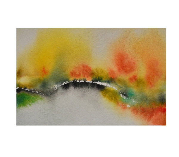 Abstract Painting, watercolor on handmade paper -146