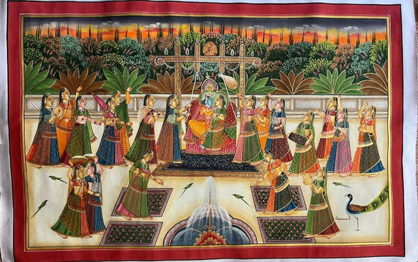 Pichwai Painting of Lord Krishna Radha Indian Art